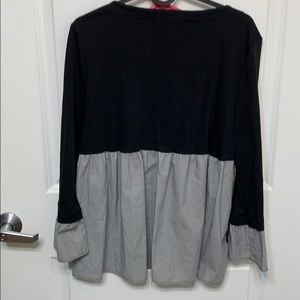 Striped Mixed Media Swing Top